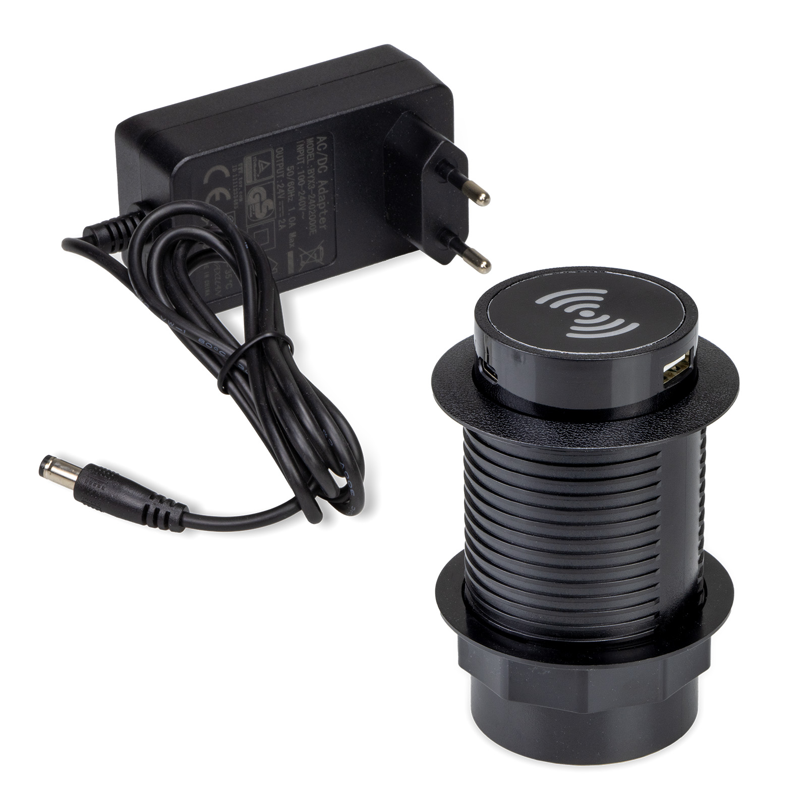 Alimentat. POP-UP 2 USB-A 1 USB-C nero