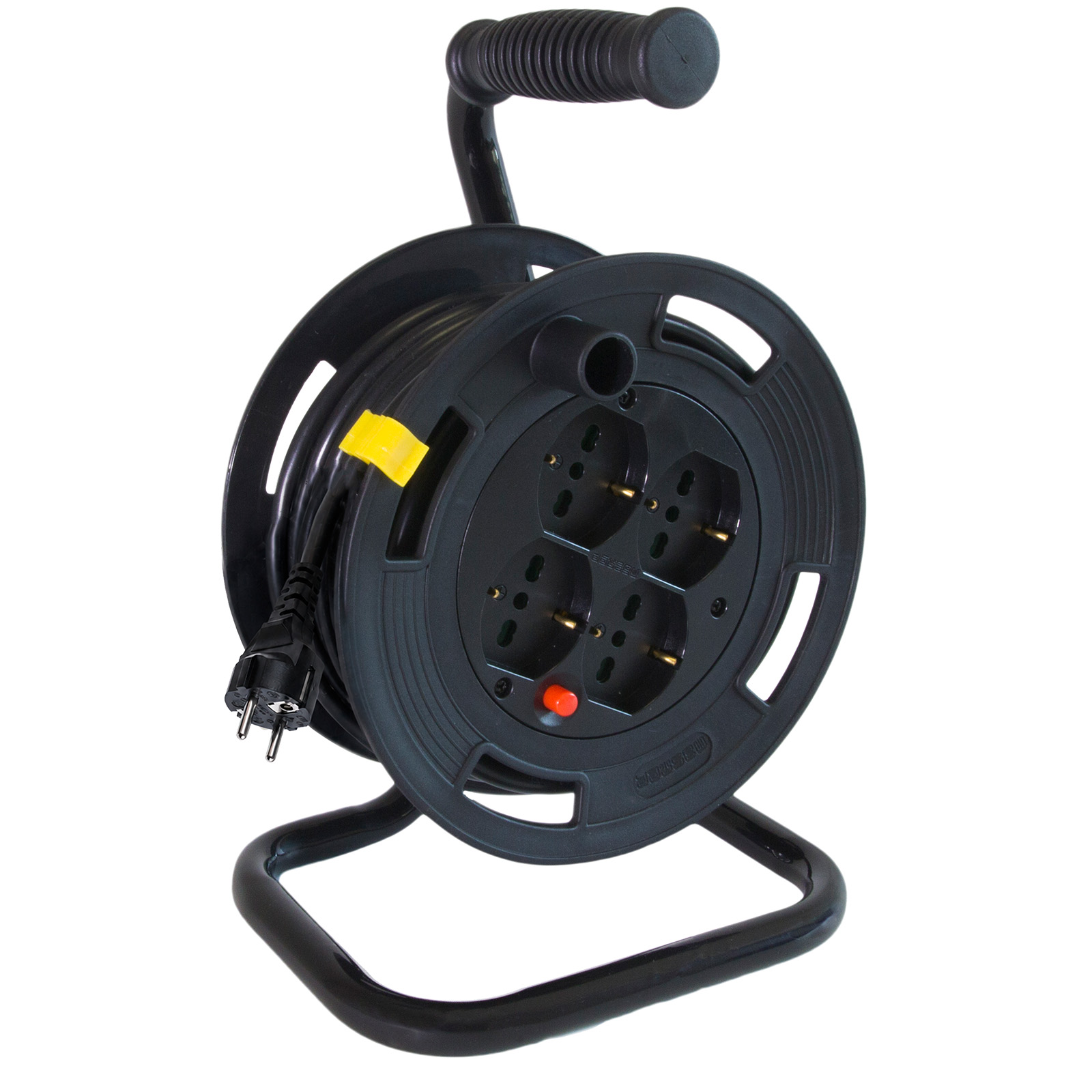 15mt cable reel, 2P+E 16A plug, 4 Schuko