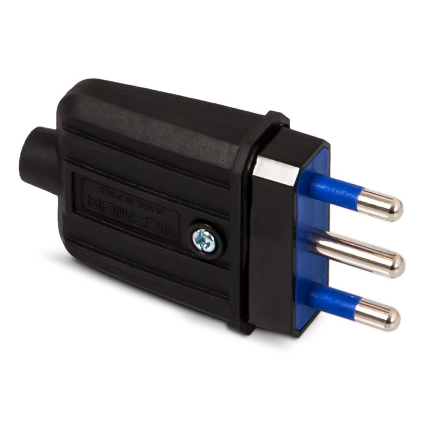Spina IP40 S17 16A 2P+T Nera in Gomma