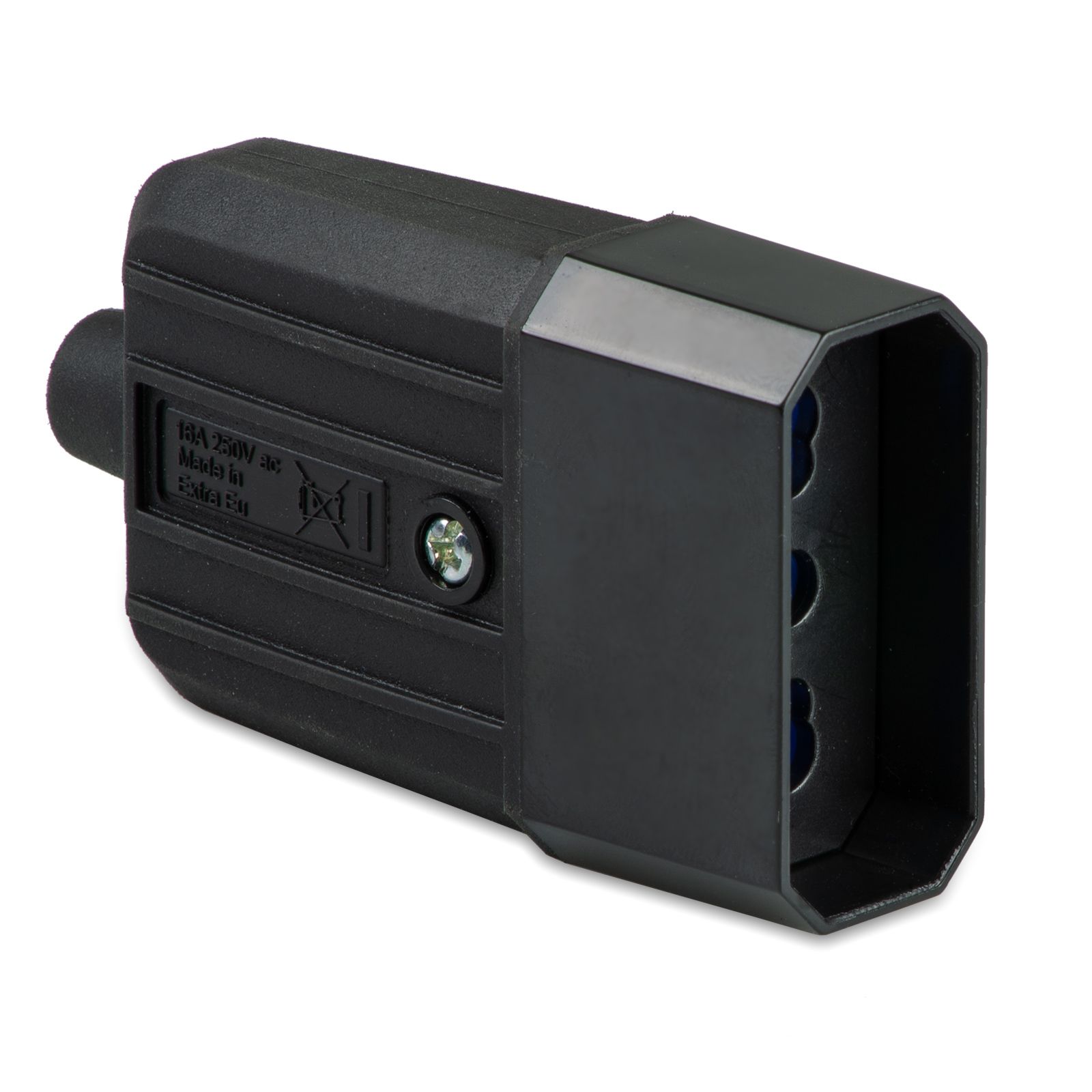 Presa IP40 P17/11 16A Nera in Gomma