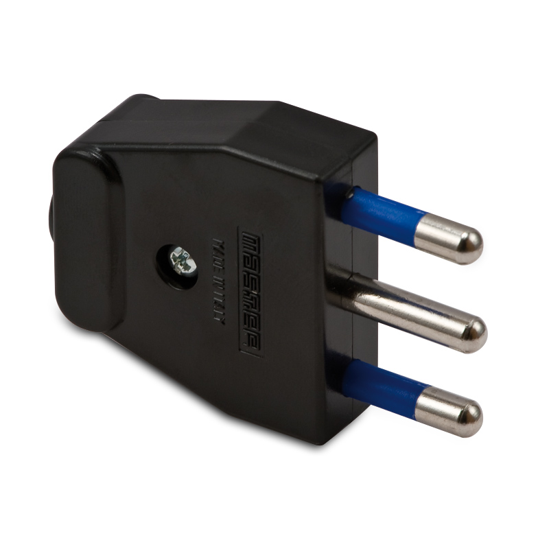 Spina 2 poli+T 16A Nera