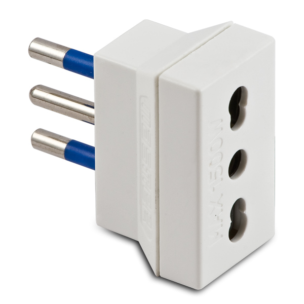 Adatt.Sempl.Bipresa 10A 2P+T Bianco