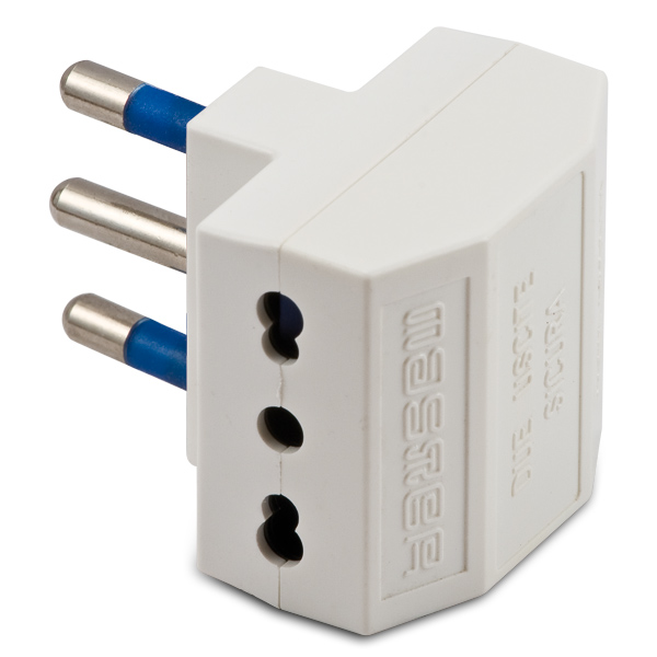 Adatt.Doppio 16A 2P+T Bianco