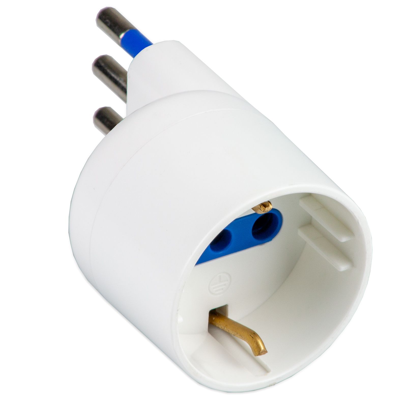 16A 2P+E Schuko adaptor White