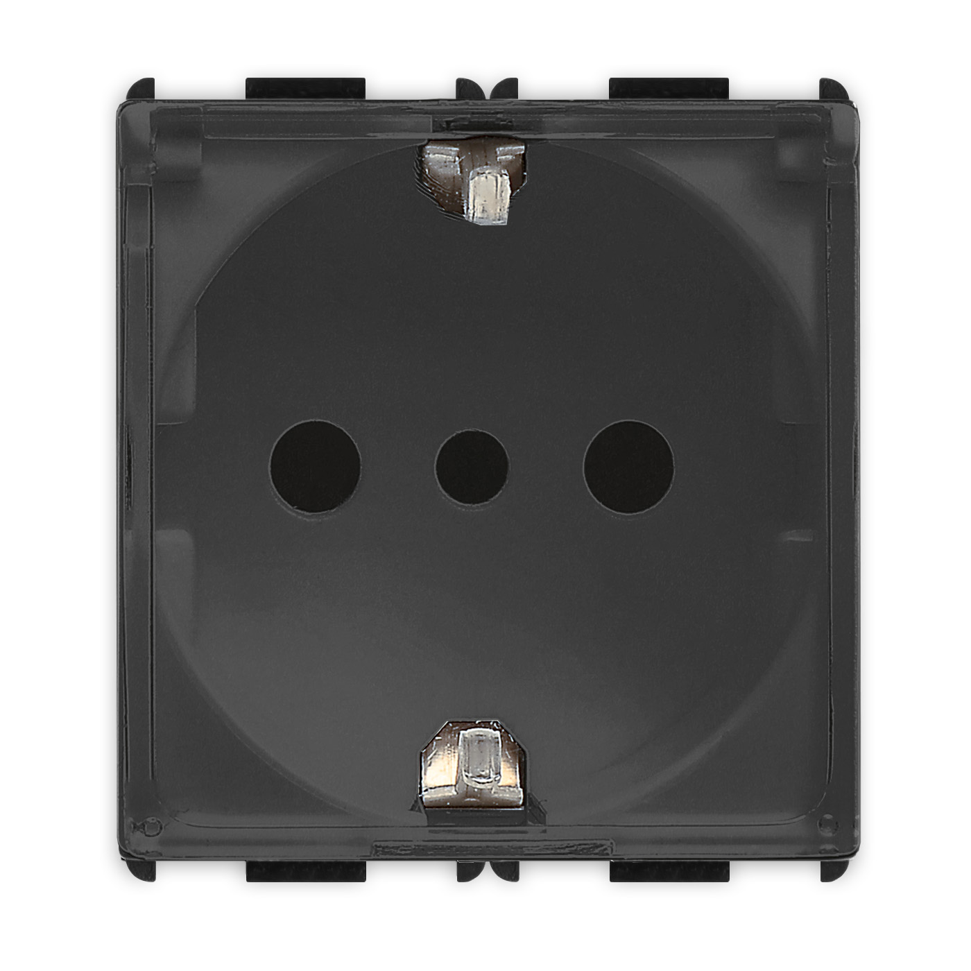 PIXIA Presa P30 2P+T con portello Black