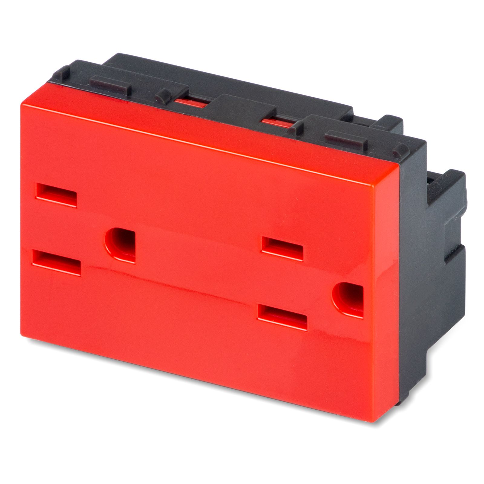 2 Prese 2P+T 15A AMER.ROSSO ANTIBACT