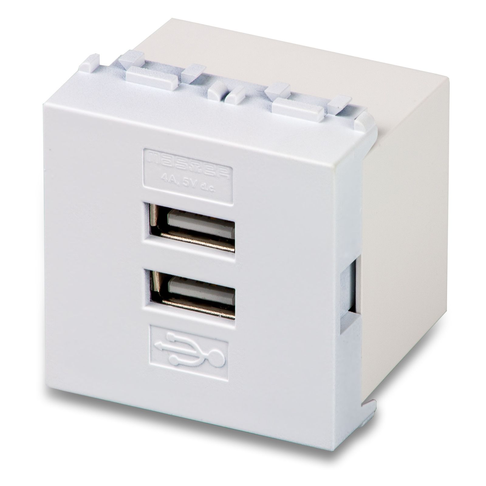 Alimentatore 2 USB 5V 4A 2M. ANTIBACT