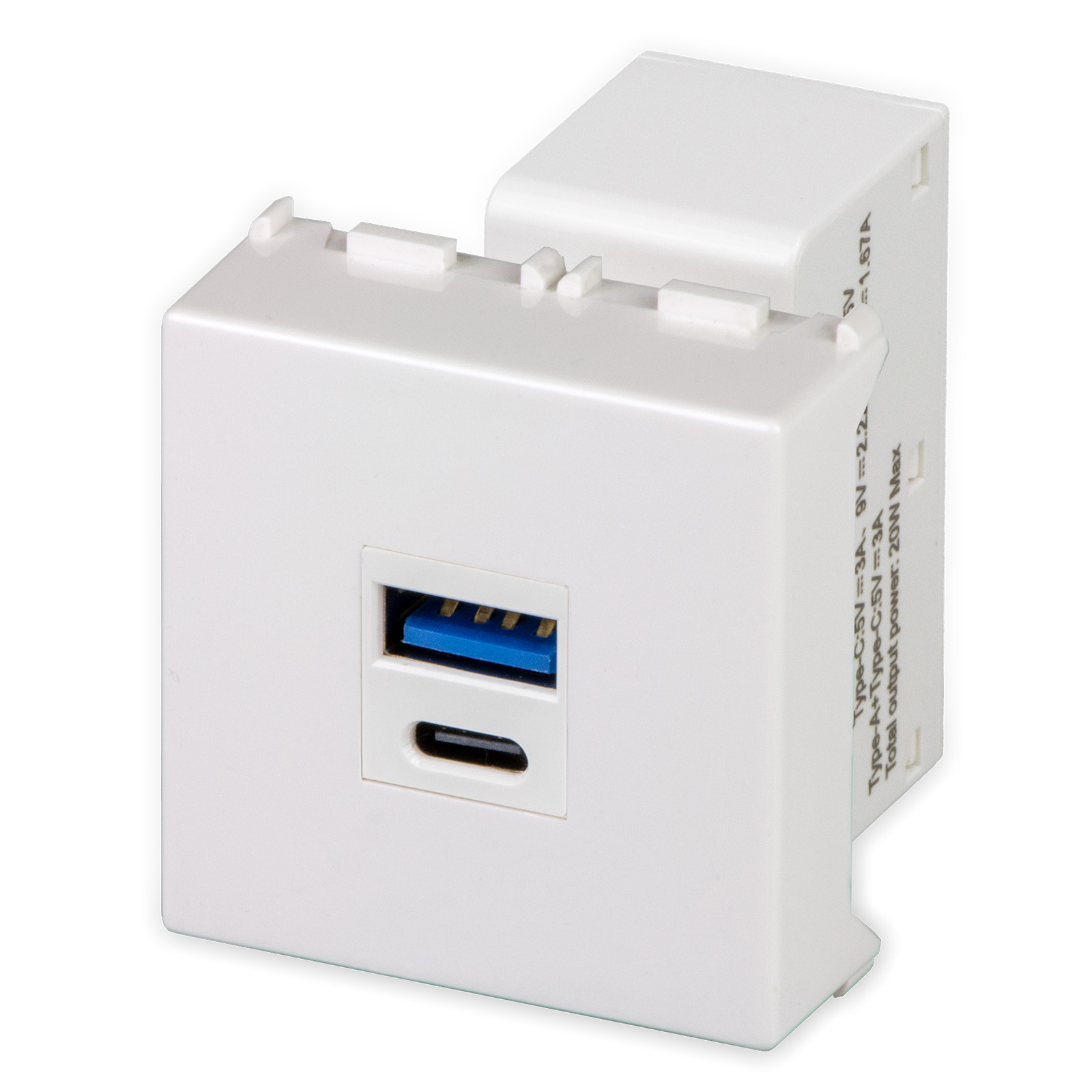 MIX Alim.USB A+C 100/240Vac max20W