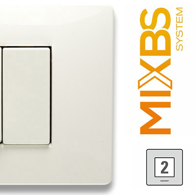 MixBS Placca 2P. St.ING. BIANCO ASPEN