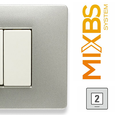 MixBS Placca 2 P. St.ING ALUMINIUM