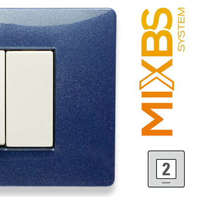 MixBS Placca 2 P. St.ING. BLU VEGA