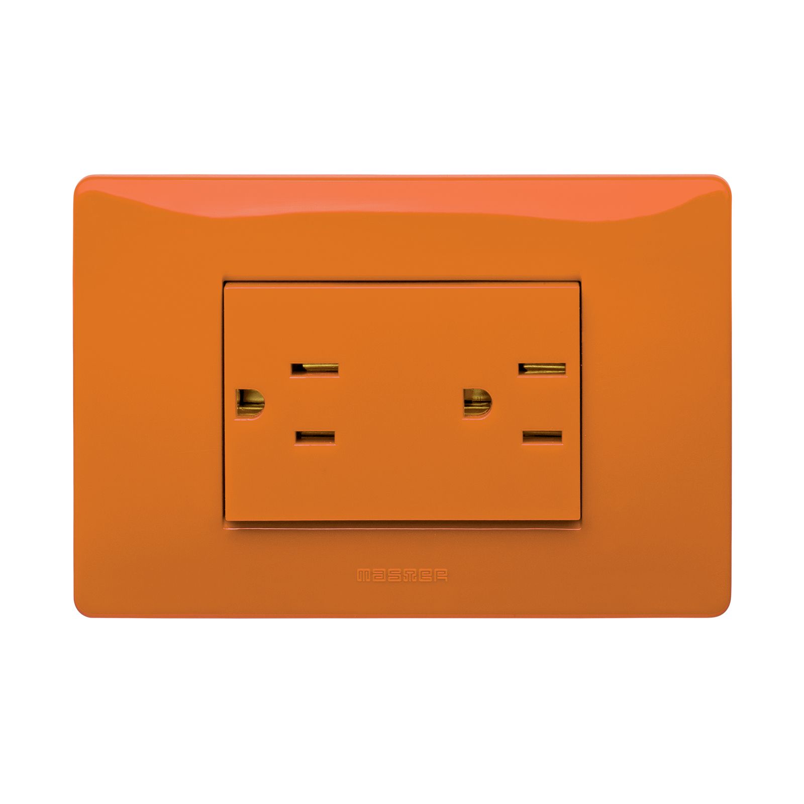 Doppia presa 2P+T 15A + Placca ARANCIO