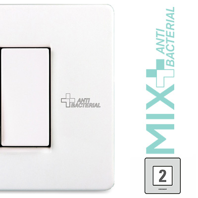 Placca 2 Posti PURE WHITE ANTIBACTERIAL
