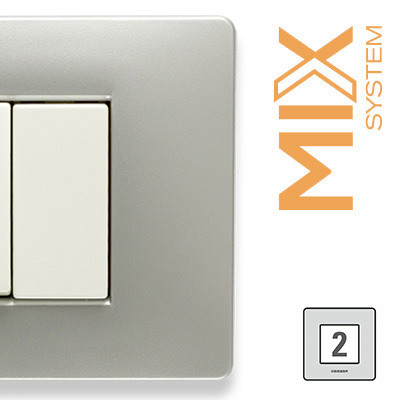 MIX Placca 2 Posti STRETTA GREY MOON