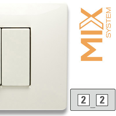 MIX Placca 2+2 Posti BIANCO ASPEN