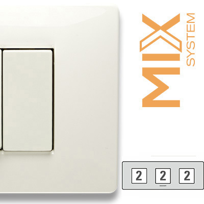 MIX Placca 2+2+2 Posti BIANCO ASPEN