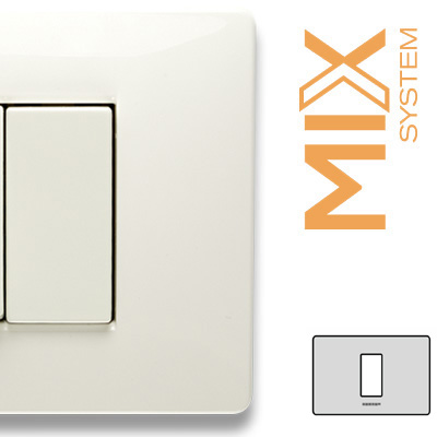 MIX Placca 1 P. Centrale BIANCO ASPEN