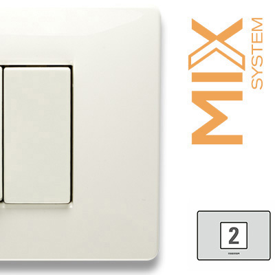 MIX Placca 2 P. Centrali BIANCO ASPEN