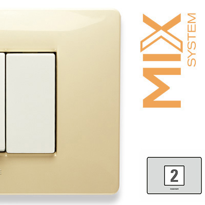 MIX Placca 2 P. Centrali BIANCO PARIGI
