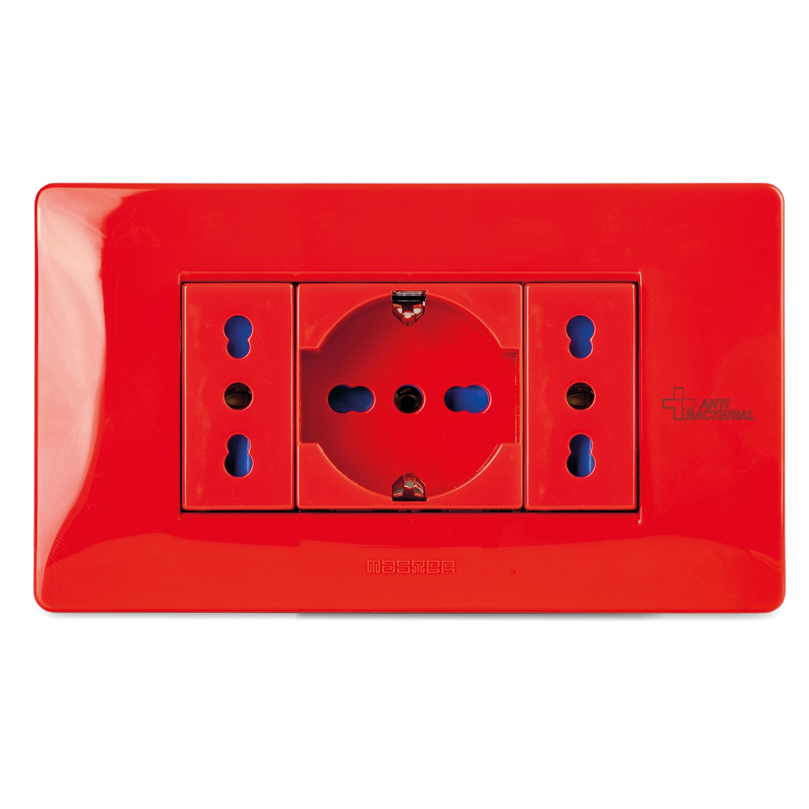 Placca 4 Posti PURE RED ANTIBACTER