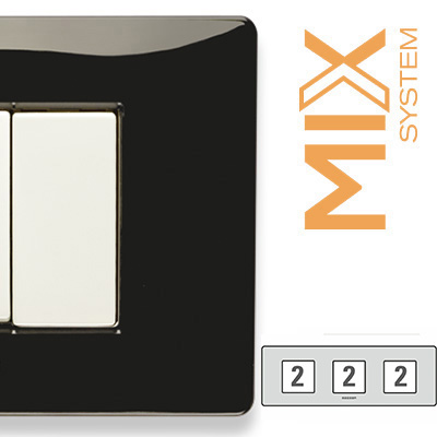 MIX Placca 2+2+2 Posti NERO PANTHER