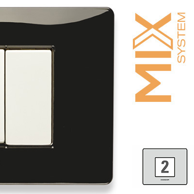 MIX Placca 2 Posti NERO PANTHER