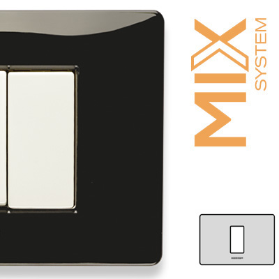 MIX Placca 1 P. Centrale NERO PANTHER