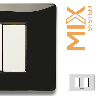 MIX Placca 2 Posti NERO PANTHER