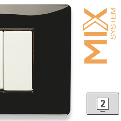 MIX Placca 2 P. Centrali NERO PANTHER