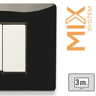 MIX Placca 3 Posti NERO PANTHER