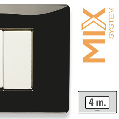 MIX Placca 4 Posti NERO PANTHER