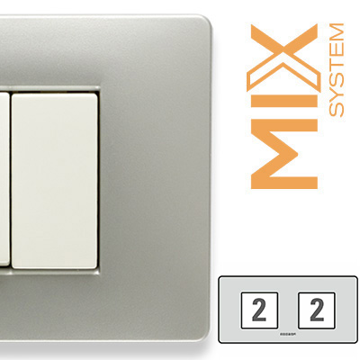 MIX Placca 2+2 Posti GREY MOON
