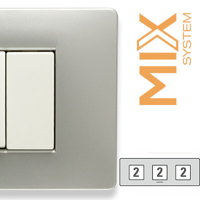 MIX Placca 2+2+2 Posti GREY MOON