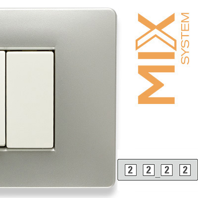 MIX Placca 2+2+2+2 Posti GREY MOON
