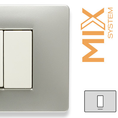 MIX Placca 1 P. Centrale GREY MOON