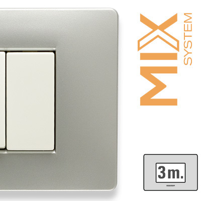 MIX Placca 3 Posti GREY MOON