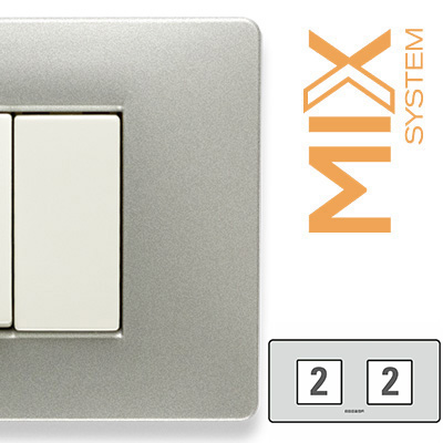 MIX Placca 2+2 Posti ALUMINIUM