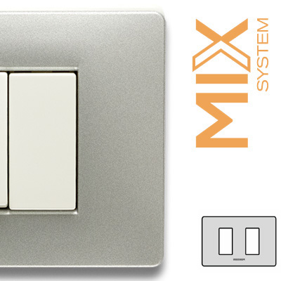 MIX Placca 2 Posti ALUMINIUM
