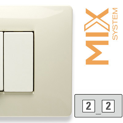 MIX Placca 2+2 Posti BIANCO SAFARI