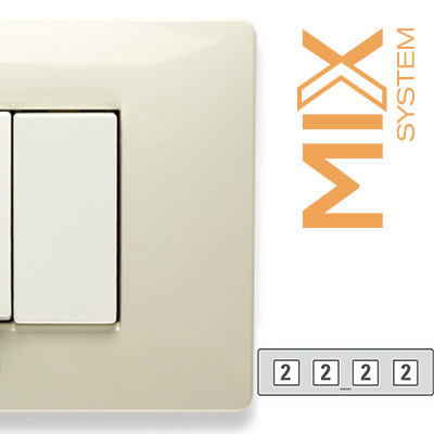 MIX Placca 2+2+2+2 Posti BIANCO SAFARI