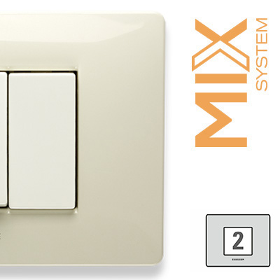 MIX Placca 2 Posti BIANCO SAFARI