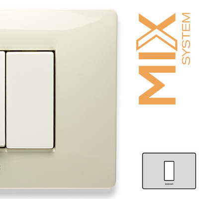 MIX Placca 1 P. Centrale BIANCO SAFARI