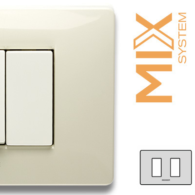 MIX Placca 2 Posti BIANCO SAFARI