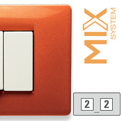 MIX Placca 2+2 Posti ARANCIO TIBET