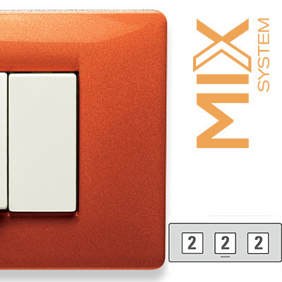 MIX Placca 2+2+2 Posti ARANCIO TIBET