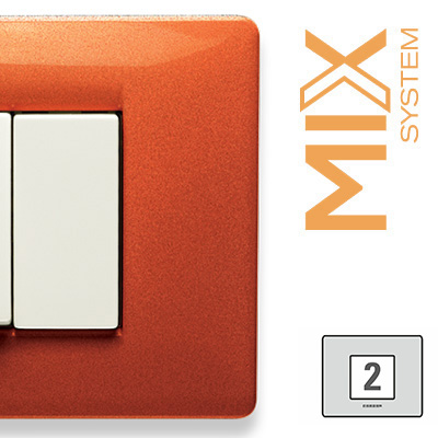 MIX Placca 2 Posti ARANCIO TIBET