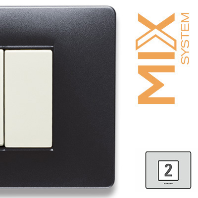 MIX Placca 2 Posti ANTHRACITE Grey