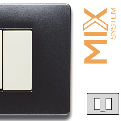 MIX Placca 2 Posti ANTHRACITE Grey