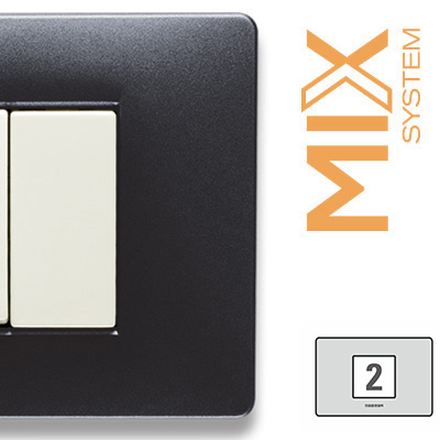 MIX Placca 2P. Centr 3M. ANTHRACITE Grey