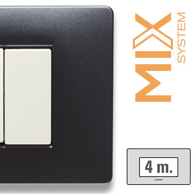MIX Placca 4 Posti ANTHRACITE Grey